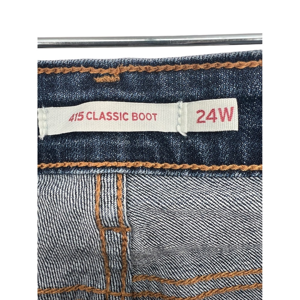 Levi's 415 Classic Bootcut Jeans Womens 24W Blue Dark Wash Stretch Denim Plus - Picture 4 of 5